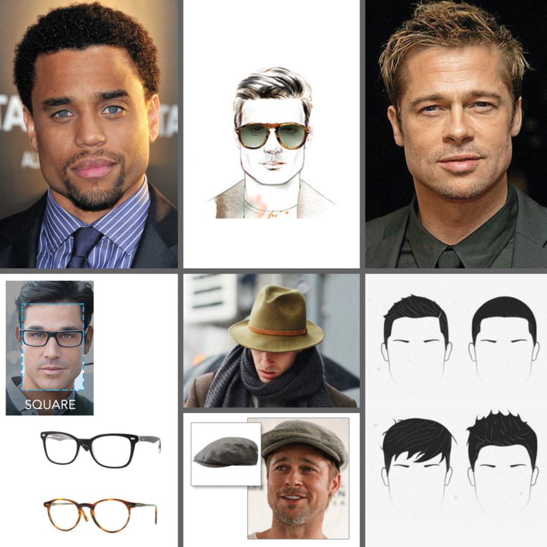 Rechthoekige gezichtsvorm bij een man